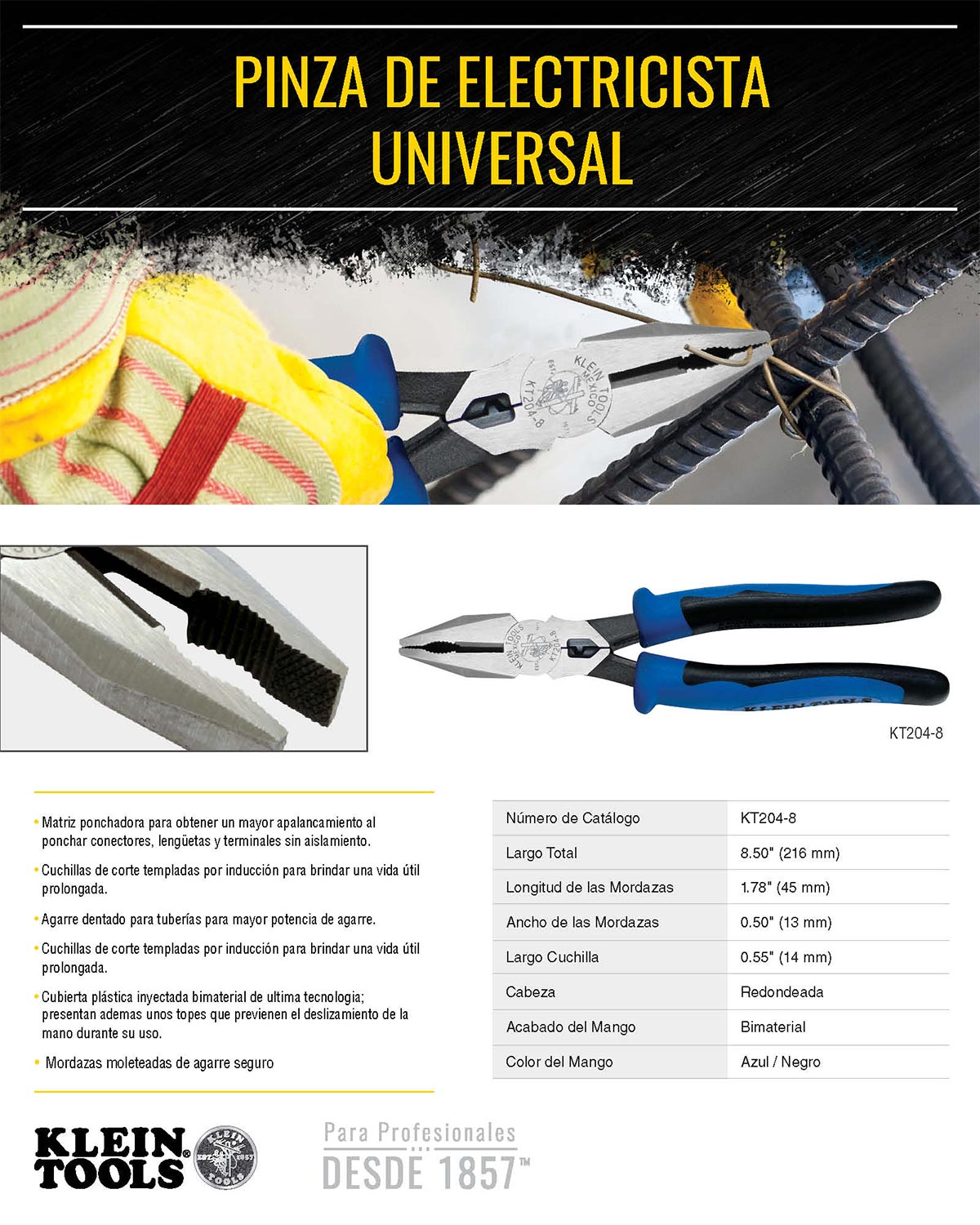 Pinza Electricista Universal Klein Tools